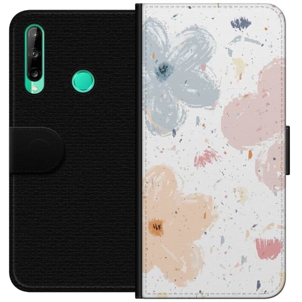 Lompakkokotelo Huawei P40 lite E-laitteelle, jossa on Kukat kuvio