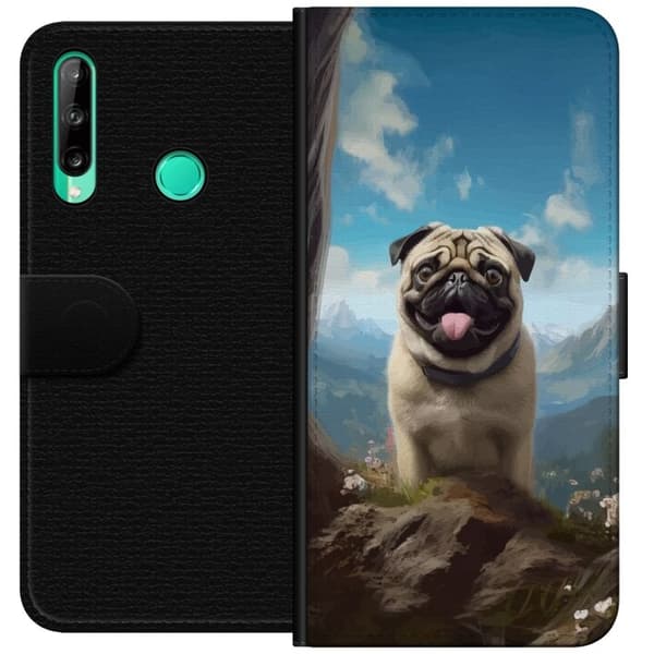 Lommeboketui til Huawei P40 lite E med Glad Hund motiv