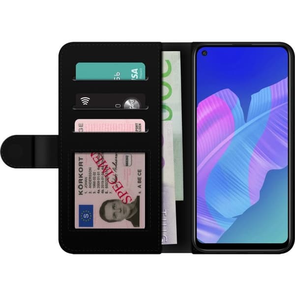 Lompakkokotelo Huawei P40 lite E-laitteelle, jossa on Sydän kuvio