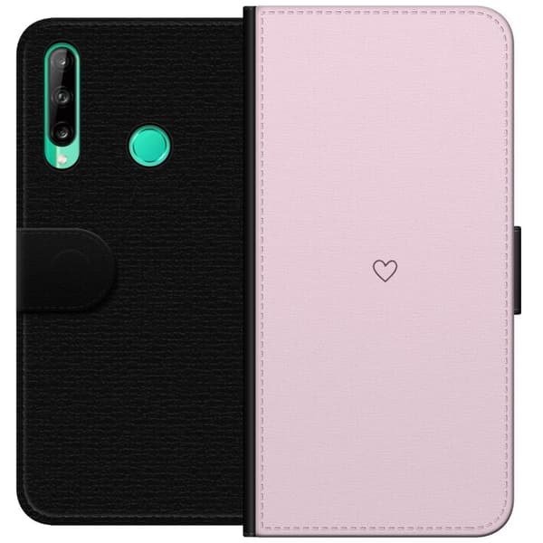 Lompakkokotelo Huawei P40 lite E-laitteelle, jossa on Sydän kuvio