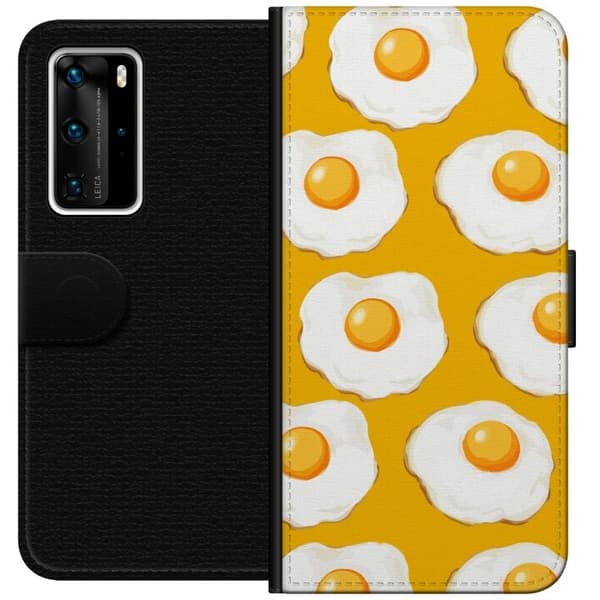 Tegnebogsetui til Huawei P40 Pro med Stegt æg motiv