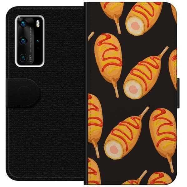 Tegnebogsetui til Huawei P40 Pro med Kyllingedrumstick motiv