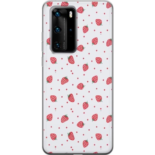 Mobildeksel til Huawei P40 Pro med Jordbær motiv