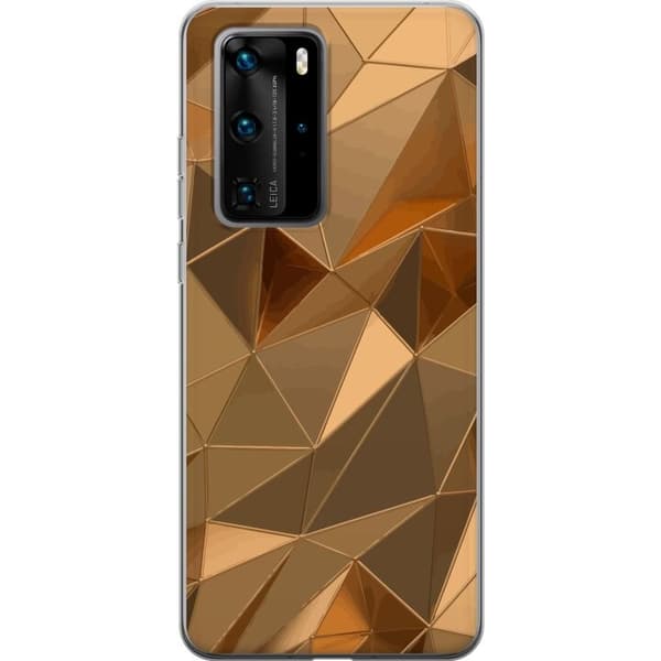 Mobildeksel til Huawei P40 Pro med 3D Gull motiv