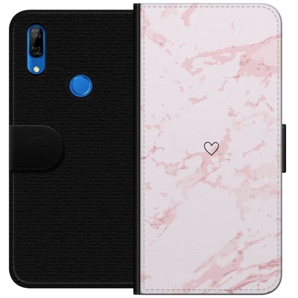 Lompakkokotelo Huawei P Smart Z-laitteelle, jossa on Roosa Sydän kuvio