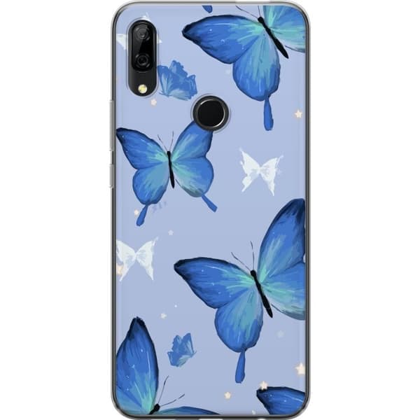 Kännykkäkuori Huawei P Smart Z-laitteelle, jossa on Sinisiä perhosia kuvio