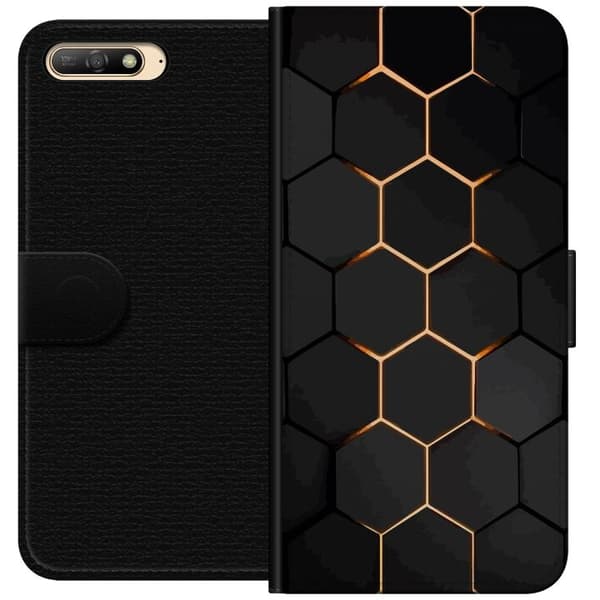 Lompakkokotelo Huawei Y6 (2018)-laitteelle, jossa on Ylellinen Kuvio kuvio