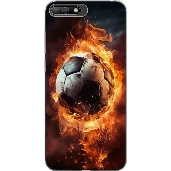 Mobilcover til Huawei Y6 (2018) med Fodbold motiv