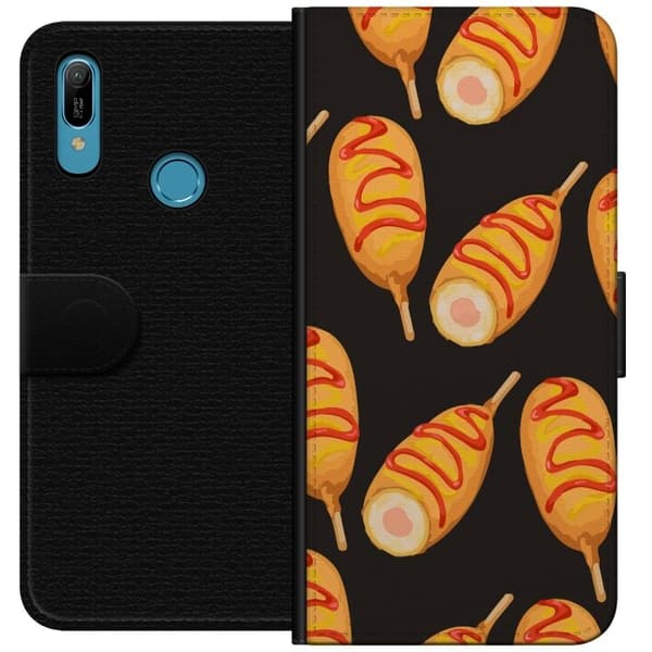 Tegnebogsetui til Huawei Y6 (2019) med Kyllingedrumstick motiv