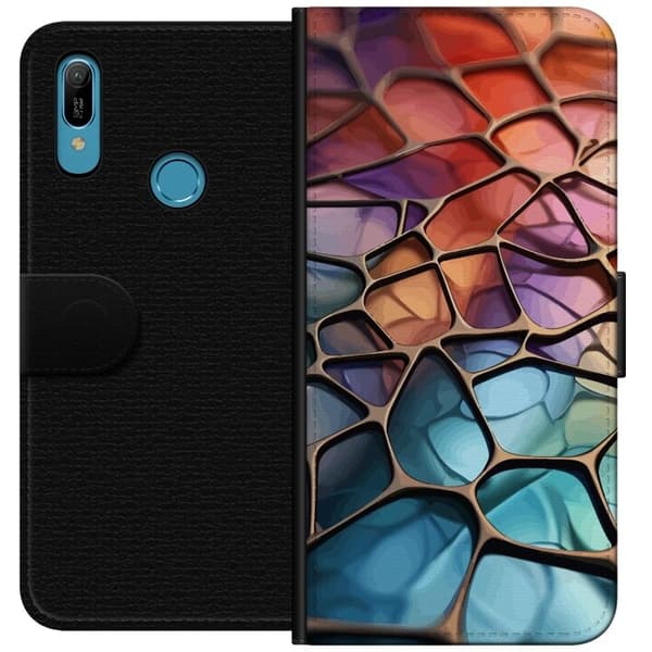 Tegnebogsetui til Huawei Y6 (2019) med Metallict mønster motiv