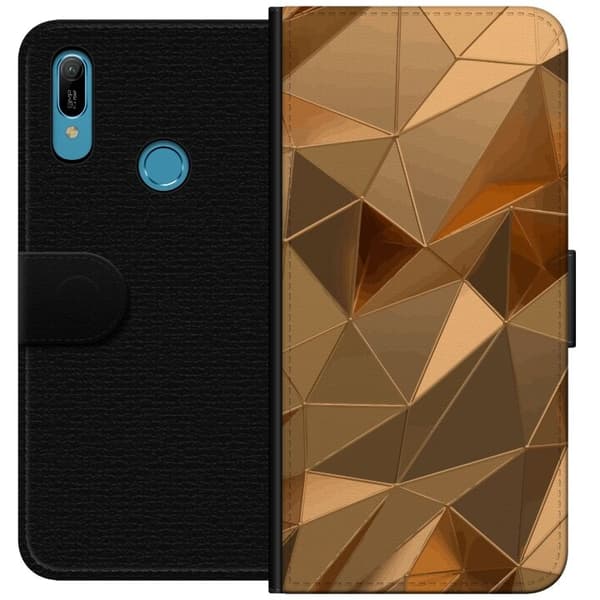 Tegnebogsetui til Huawei Y6 (2019) med 3D Guld motiv