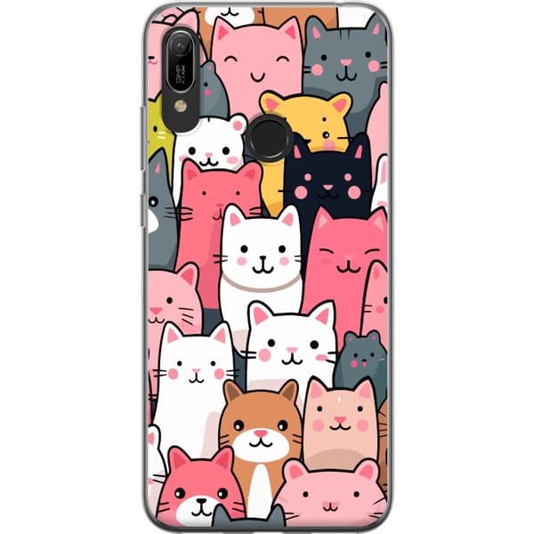 Kännykkäkuori Huawei Y6 (2019)-laitteelle, jossa on Kissan kuviointi kuvio