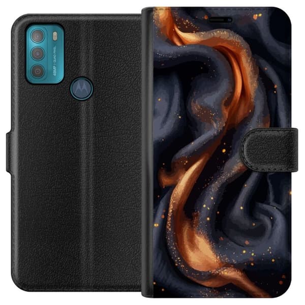 Lommeboketui til Motorola Moto G50 med Brennende silke motiv