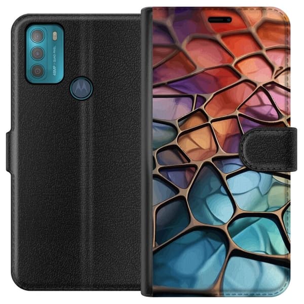 Plånboksfodral till Motorola Moto G50 med Metalliskt mönster motiv