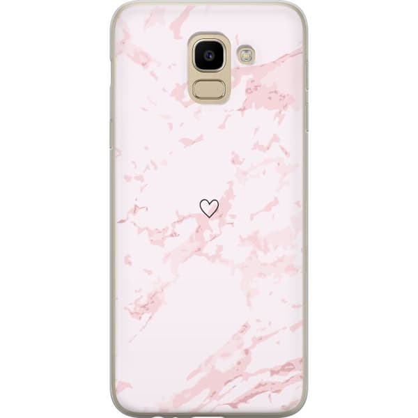 Mobilskal till Samsung Galaxy J6 med Rosa Hjärta motiv