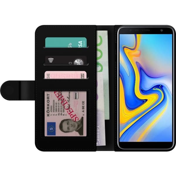 Tegnebogsetui til Samsung Galaxy J6+ med Katte mønster motiv