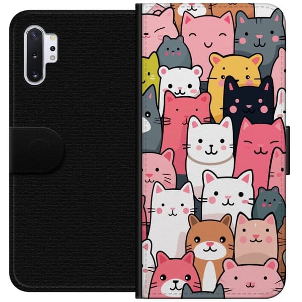 Plånboksfodral till Samsung Galaxy Note10+ med Kattmönster motiv