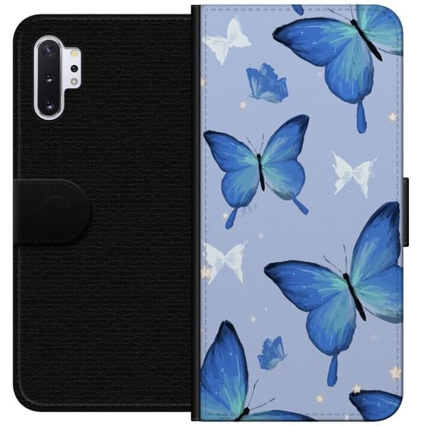 Plånboksfodral till Samsung Galaxy Note10+ med Blå fjärillar motiv