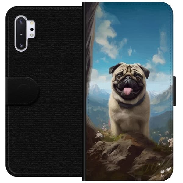 Plånboksfodral till Samsung Galaxy Note10+ med Glad Hund motiv