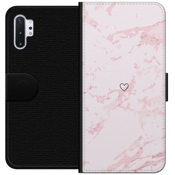 Tegnebogsetui til Samsung Galaxy Note10+ med Rosa Hjerte motiv