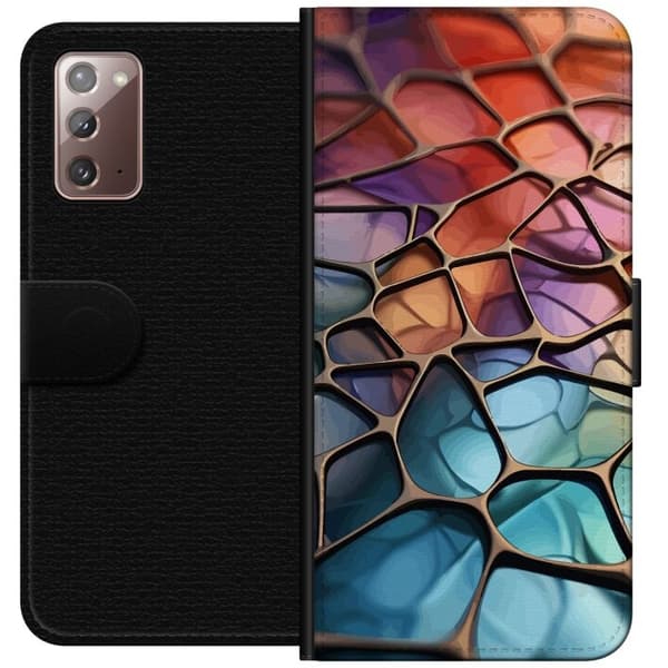 Tegnebogsetui til Samsung Galaxy Note20 med Metallict mønster motiv
