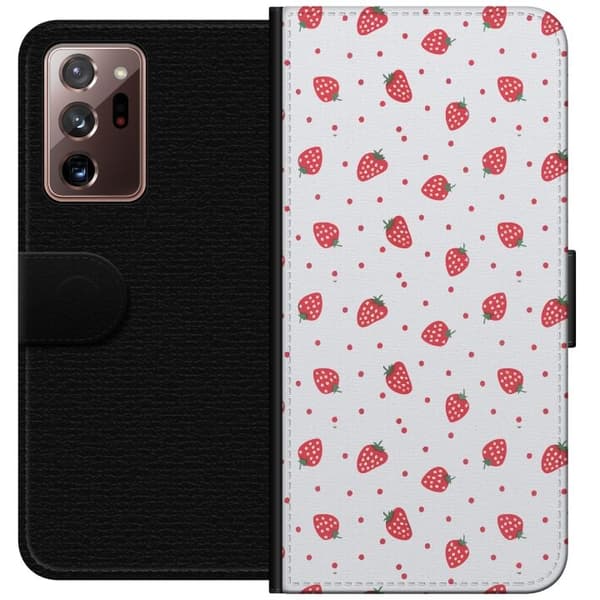 Plånboksfodral till Samsung Galaxy Note20 Ultra med Jordgubbar motiv