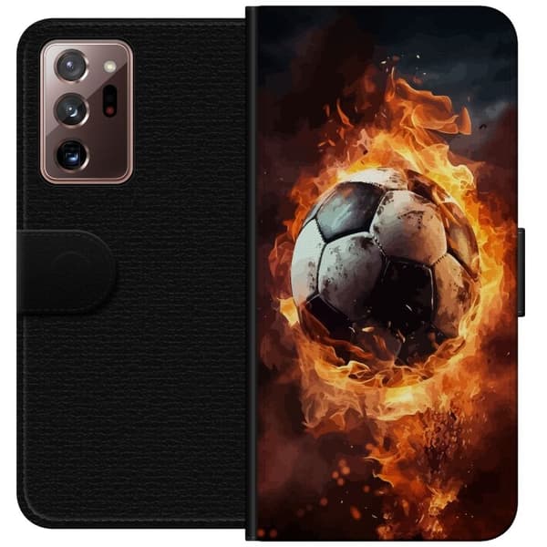 Tegnebogsetui til Samsung Galaxy Note20 Ultra med Fodbold motiv