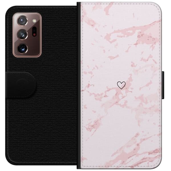 Tegnebogsetui til Samsung Galaxy Note20 Ultra med Rosa Hjerte motiv