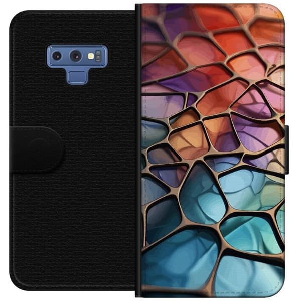 Tegnebogsetui til Samsung Galaxy Note9 med Metallict mønster motiv