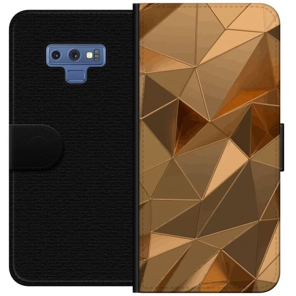 Tegnebogsetui til Samsung Galaxy Note9 med 3D Guld motiv