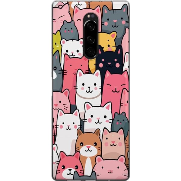 Mobildeksel til Sony Xperia 1 med Kattmønster motiv