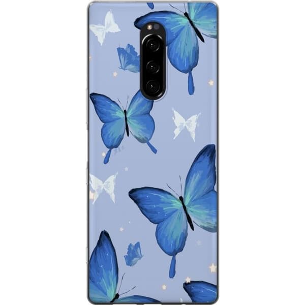 Mobilcover til Sony Xperia 1 med Blå sommerfugle motiv