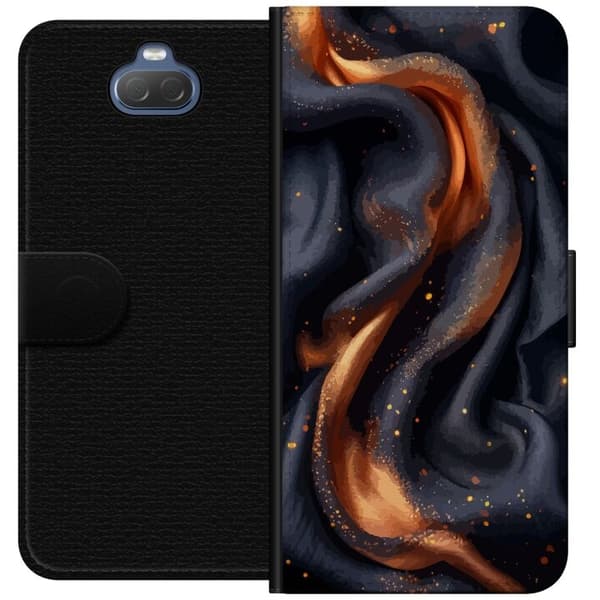 Lompakkokotelo Sony Xperia 10-laitteelle, jossa on Tulinen silkki kuvio
