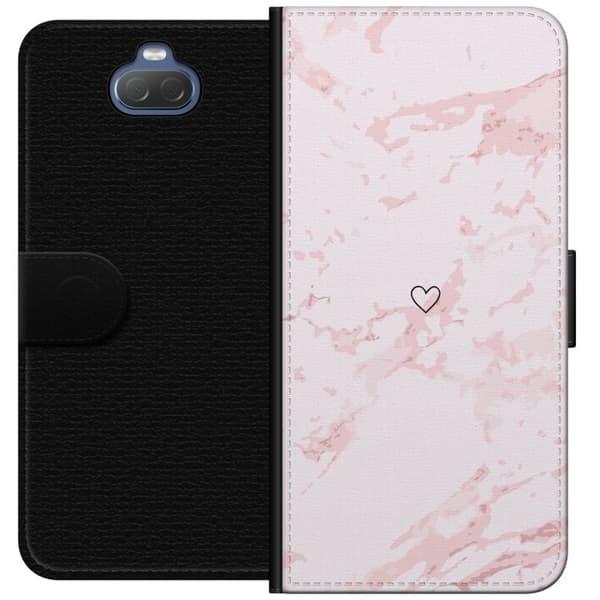 Tegnebogsetui til Sony Xperia 10 med Rosa Hjerte motiv