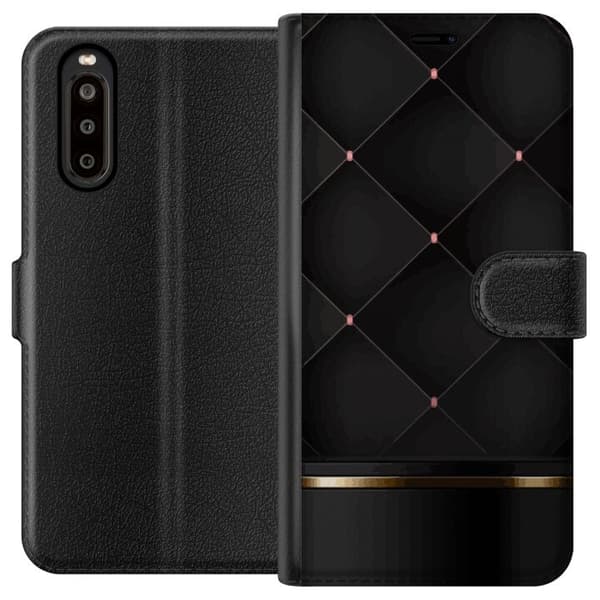 Lompakkokotelo Sony Xperia 10 II-laitteelle, jossa on Ylellinen linja kuvio