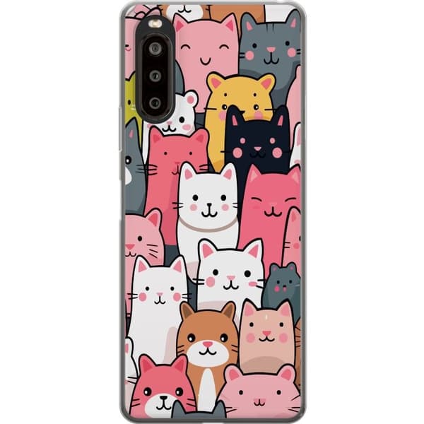 Kännykkäkuori Sony Xperia 10 II-laitteelle, jossa on Kissan kuviointi kuvio