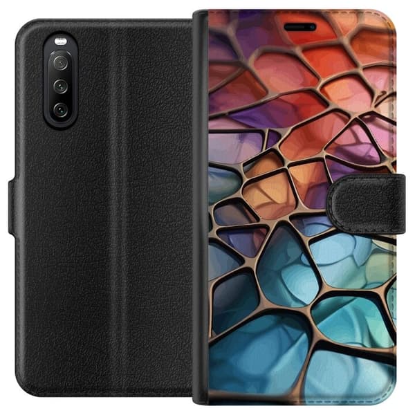 Lommeboketui til Sony Xperia 10 III med Metalliskt mønster motiv