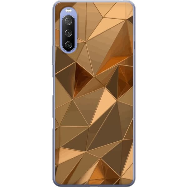 Kännykkäkuori Sony Xperia 10 III-laitteelle, jossa on 3D Kulta kuvio