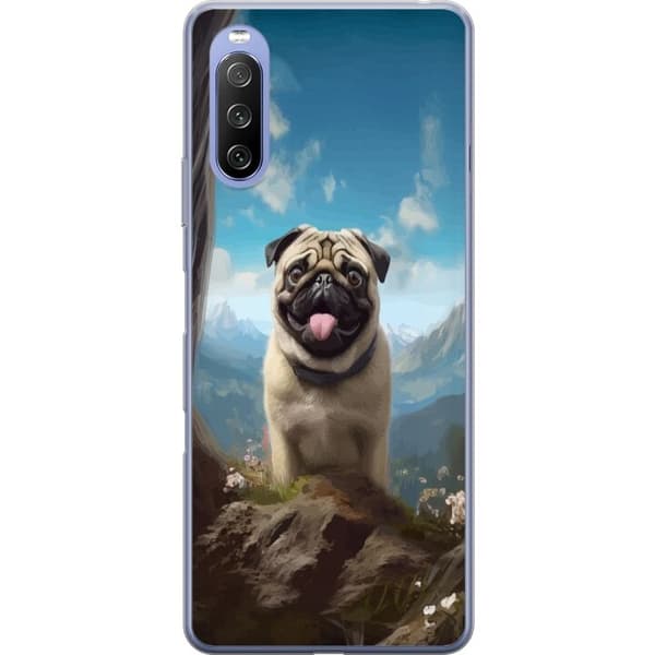 Kännykkäkuori Sony Xperia 10 III Lite-laitteelle, jossa on Iloinen Koira kuvio