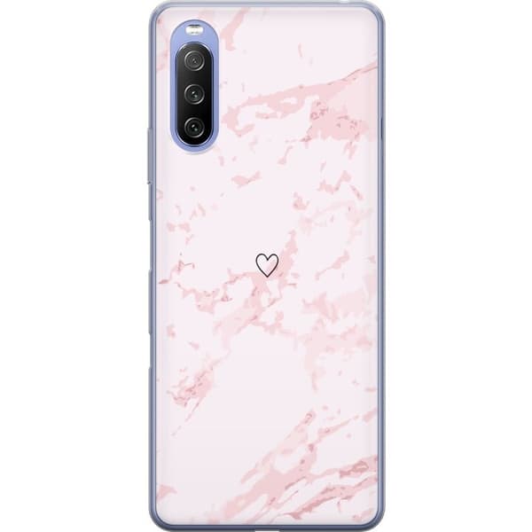 Kännykkäkuori Sony Xperia 10 III Lite-laitteelle, jossa on Roosa Sydän kuvio