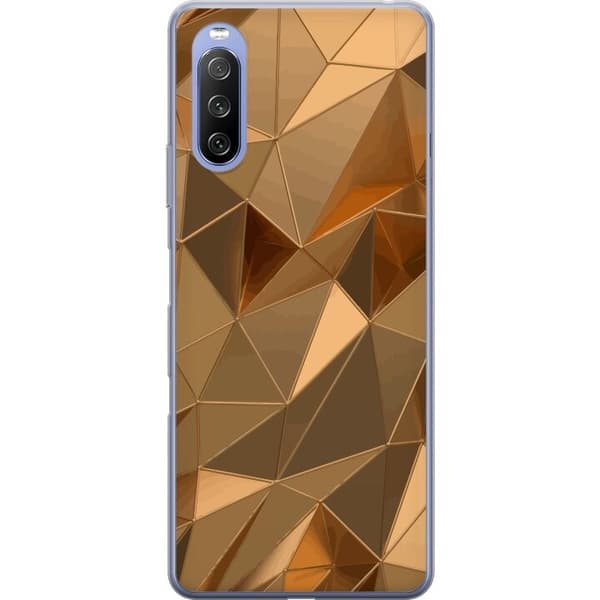 Kännykkäkuori Sony Xperia 10 III Lite-laitteelle, jossa on 3D Kulta kuvio