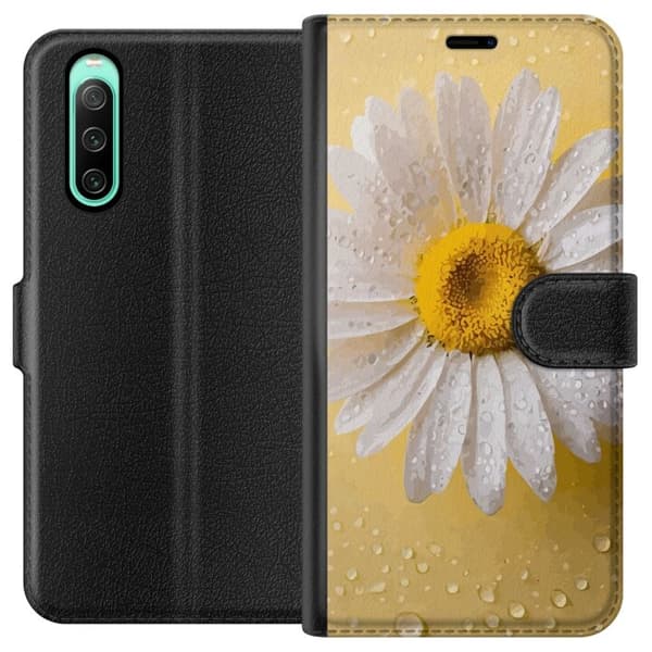 Tegnebogsetui til Sony Xperia 10 IV med Porcelænsblomst motiv