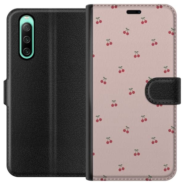 Lommeboketui til Sony Xperia 10 IV med Kirsebær motiv