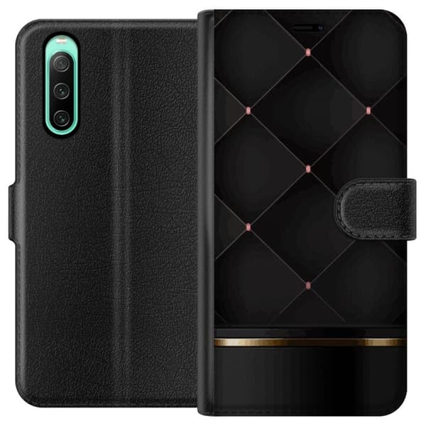 Lompakkokotelo Sony Xperia 10 IV-laitteelle, jossa on Ylellinen linja kuvio