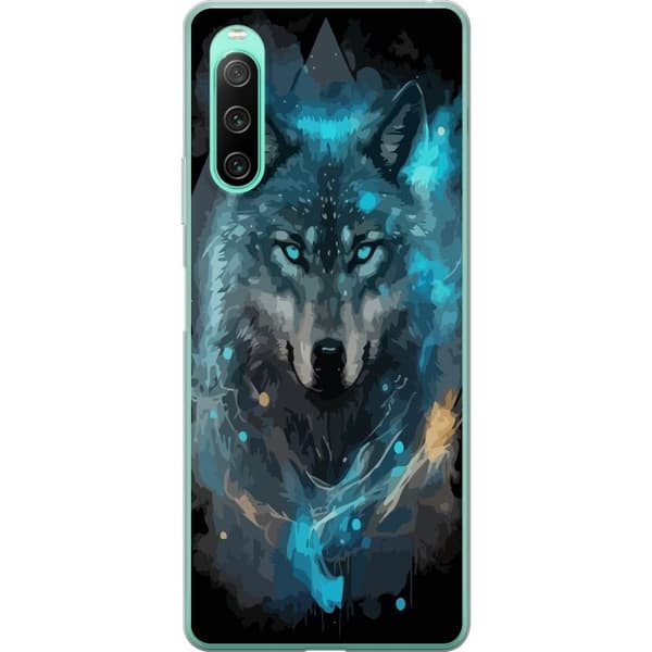 Kännykkäkuori Sony Xperia 10 IV-laitteelle, jossa on Susi kuvio