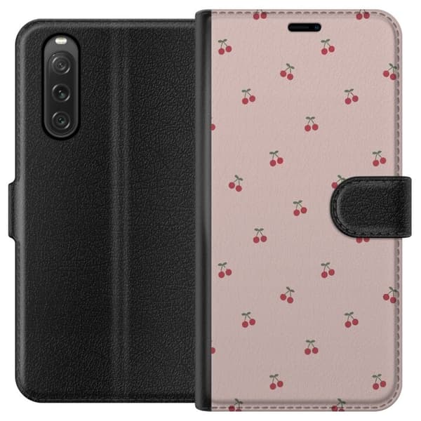 Lommeboketui til Sony Xperia 10 V med Kirsebær motiv