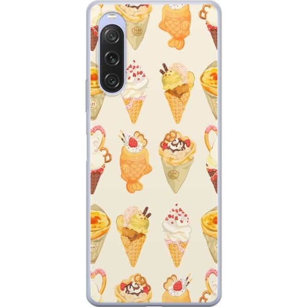 Kännykkäkuori Sony Xperia 10 V-laitteelle, jossa on Lasinen kuvio