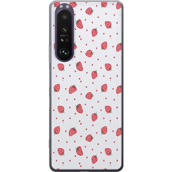 Kännykkäkuori Sony Xperia 1 III-laitteelle, jossa on Mansikat kuvio