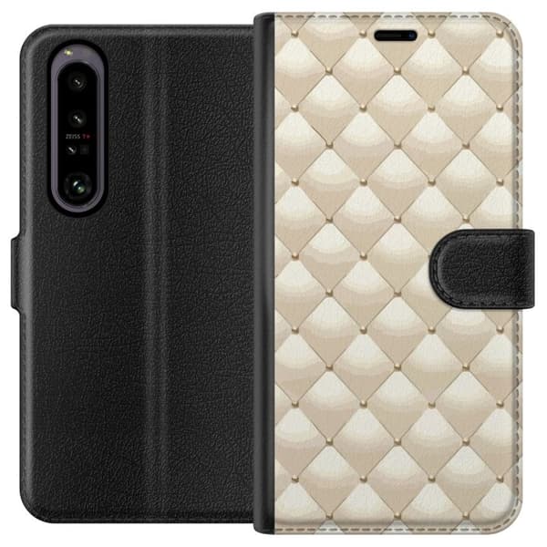 Lompakkokotelo Sony Xperia 1 IV-laitteelle, jossa on Kultakiilto kuvio