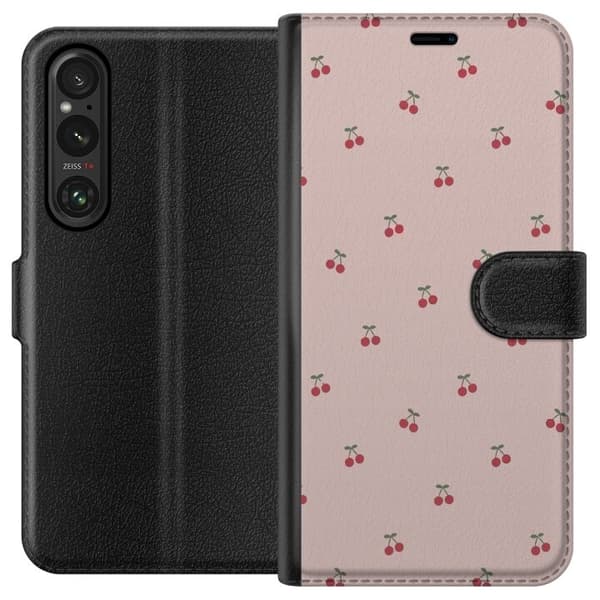 Lommeboketui til Sony Xperia 1 V med Kirsebær motiv